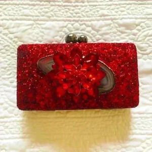 Lynn Rosencrantz Embellished Agate Crystal clutch purse